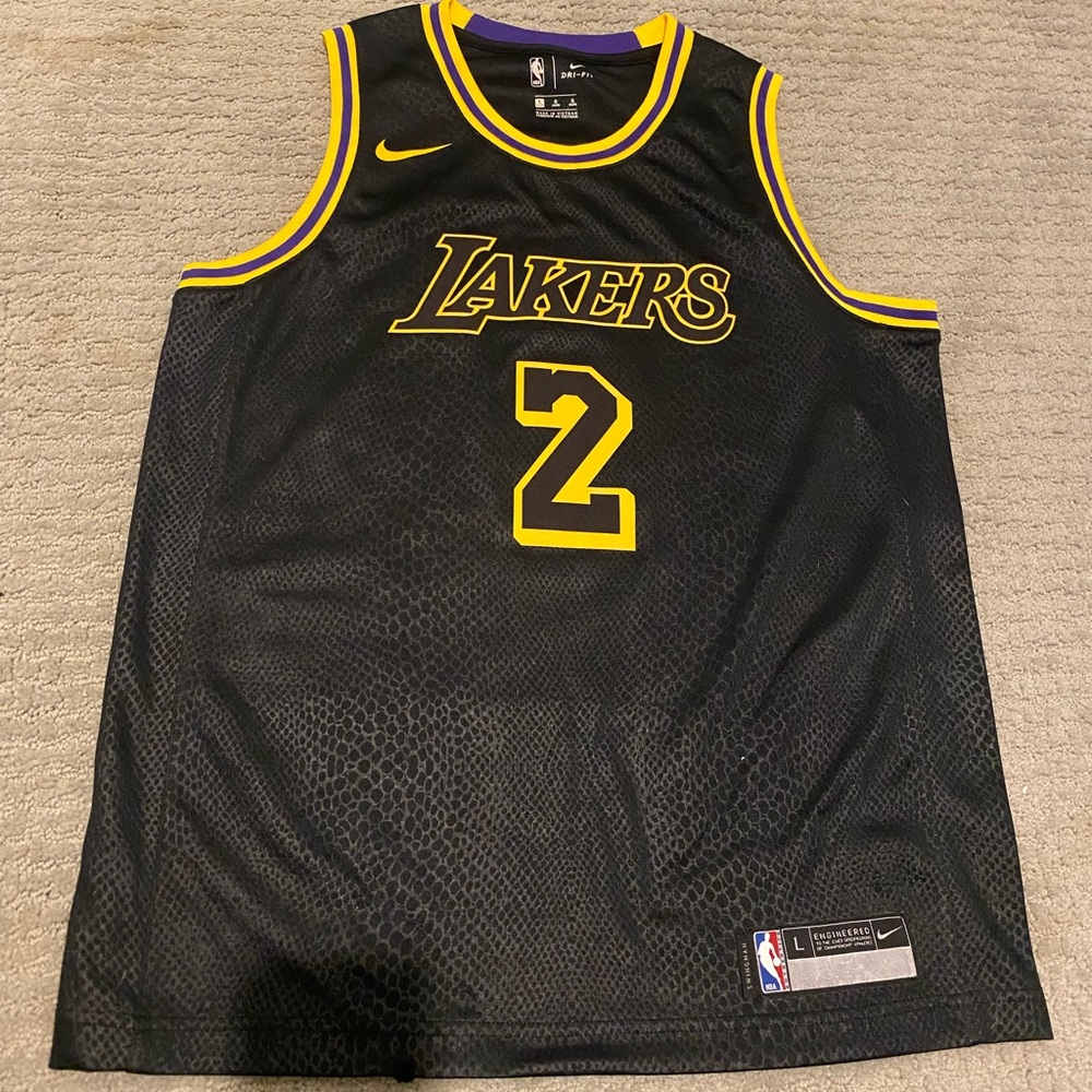 Kiss L lonzo ball lakers black mamba jersey never worn.
